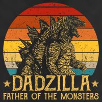 Dadzilla Father Of The Monsters Retro Vintage Sunset Golf Towel