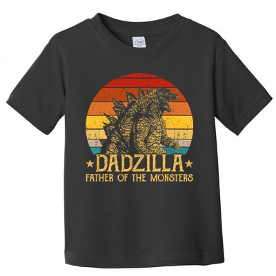 Dadzilla Father Of The Monsters Retro Vintage Sunset Toddler T-Shirt