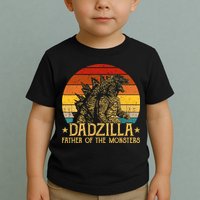 Dadzilla Father Of The Monsters Retro Vintage Sunset Toddler T-Shirt