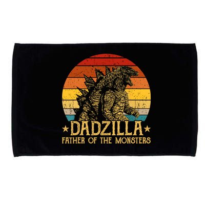 Dadzilla Father Of The Monsters Retro Vintage Sunset Microfiber Hand Towel