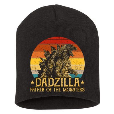 Dadzilla Father Of The Monsters Retro Vintage Sunset Short Acrylic Beanie