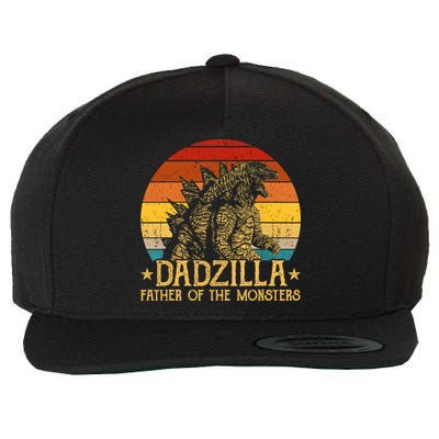 Dadzilla Father Of The Monsters Retro Vintage Sunset Wool Snapback Cap
