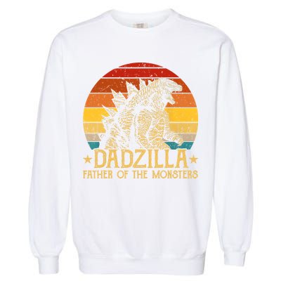 Dadzilla Father Of The Monsters Retro Vintage Sunset Garment-Dyed Sweatshirt