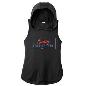 Dolly For President 2024 Retro Ladies PosiCharge Tri-Blend Wicking Draft Hoodie Tank