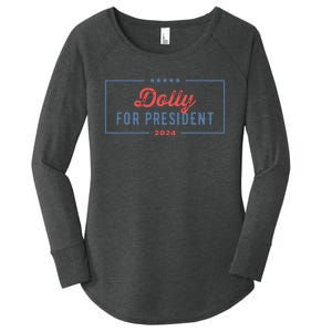 Dolly For President 2024 Retro Women's Perfect Tri Tunic Long Sleeve Shirt