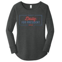 Dolly For President 2024 Retro Women's Perfect Tri Tunic Long Sleeve Shirt