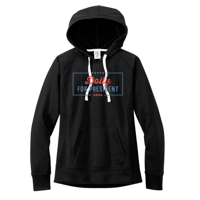 Dolly For President 2024 Retro Women's Fleece Hoodie