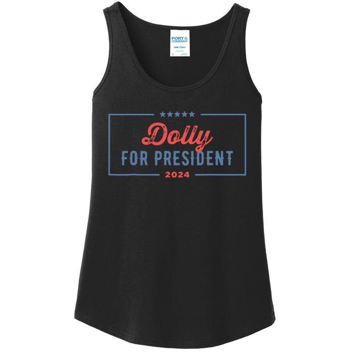 Dolly For President 2024 Retro Ladies Essential Tank