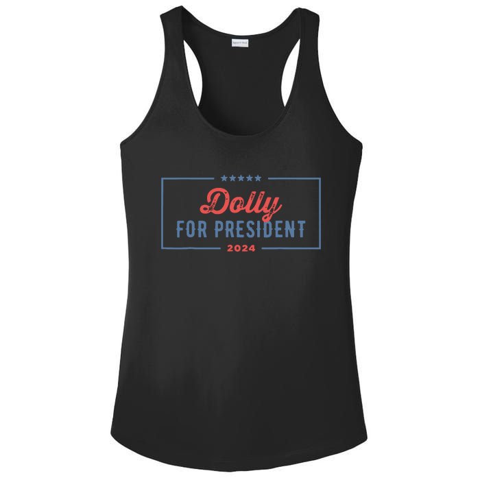 Dolly For President 2024 Retro Ladies PosiCharge Competitor Racerback Tank