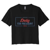 Dolly For President 2024 Retro Women's Crop Top Tee