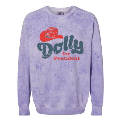 Dolly For President Colorblast Crewneck Sweatshirt