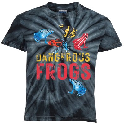 Dangerous Frogs P.O.I.S.O.N Dart Frogs Frog Lover Kids Tie-Dye T-Shirt