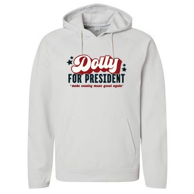 Dolly For President Performance Fleece Hoodie