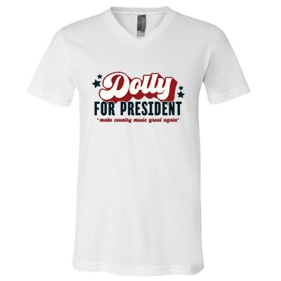 Dolly For President V-Neck T-Shirt