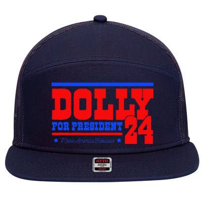 Dolly For President 7 Panel Mesh Trucker Snapback Hat