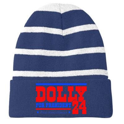 Dolly For President Striped Beanie with Solid Band