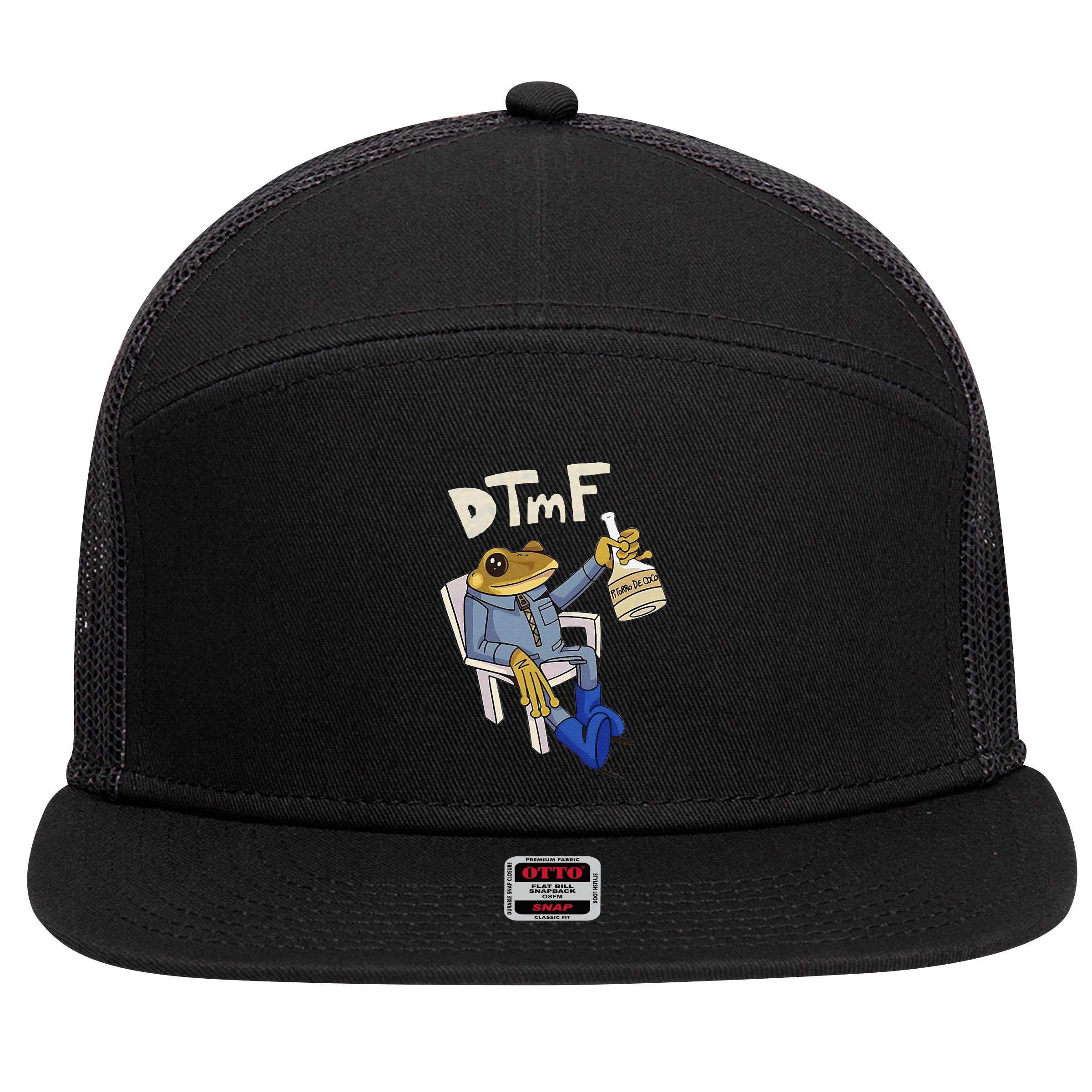 Dtmf Frog Puerto Rico 7 Panel Mesh Trucker Snapback Hat
