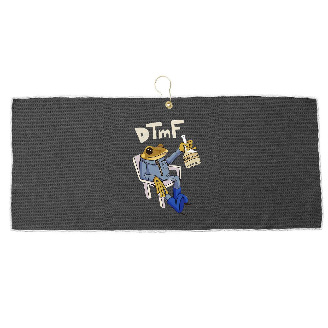 Dtmf Frog Puerto Rico Large Microfiber Waffle Golf Towel