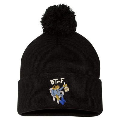 Dtmf Frog Puerto Rico Pom Pom 12in Knit Beanie