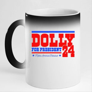 Dolly For President 11oz Black Color Changing Mug