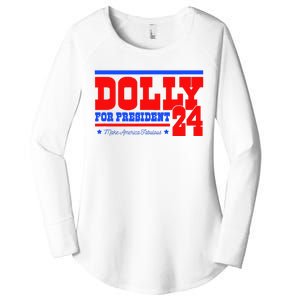 Dolly For President Women's Perfect Tri Tunic Long Sleeve Shirt