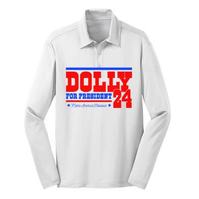 Dolly For President Silk Touch Performance Long Sleeve Polo