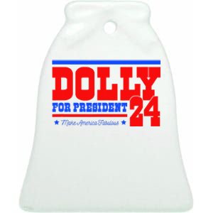 Dolly For President Ceramic Bell Ornament