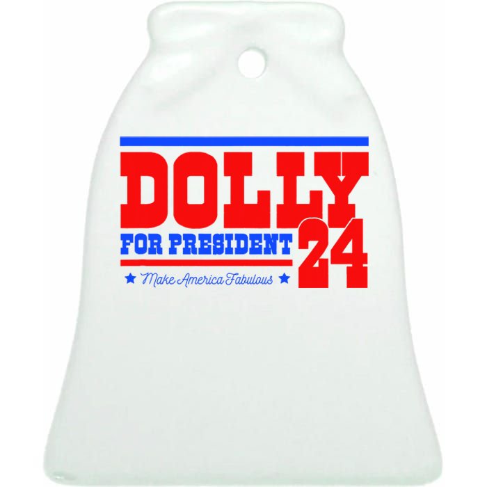 Dolly For President Ceramic Bell Ornament