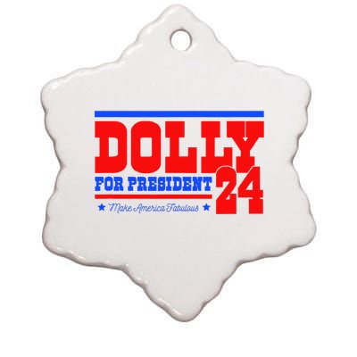 Dolly For President Ceramic Star Ornament