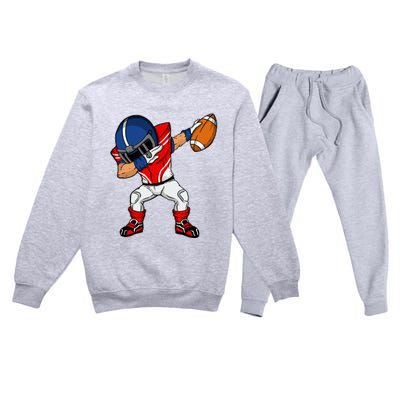 Dabbing Football Player American Football Season Dab Dance Premium Crewneck Sweatsuit Set