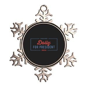 Dolly For President 2024 Retro Dolly Metallic Star Ornament