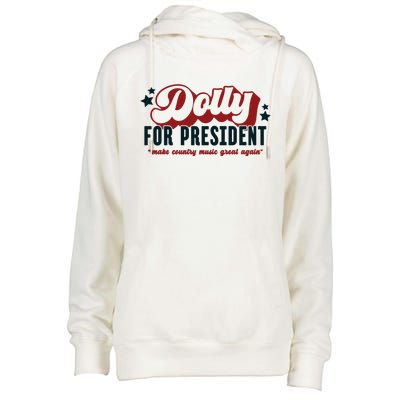 Dolly For President Womens Funnel Neck Pullover Hood