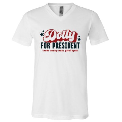 Dolly For President V-Neck T-Shirt