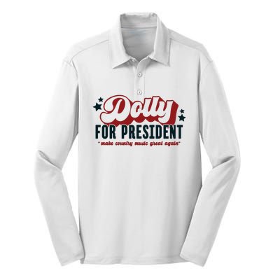 Dolly For President Silk Touch Performance Long Sleeve Polo