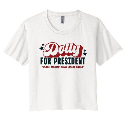 Dolly For President Women's Crop Top Tee