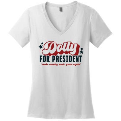 Dolly For President Women's V-Neck T-Shirt