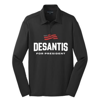 Desantis For President 2024 Silk Touch Performance Long Sleeve Polo