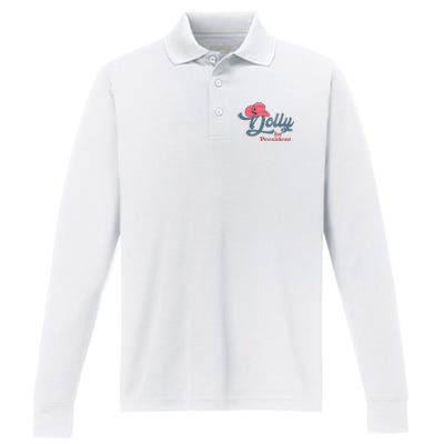 Dolly For President Performance Long Sleeve Polo