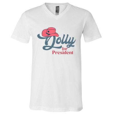 Dolly For President V-Neck T-Shirt