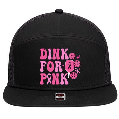 Dink For P.I.N.K. Breast Cancer Awareness Pickleball 7 Panel Mesh Trucker Snapback Hat