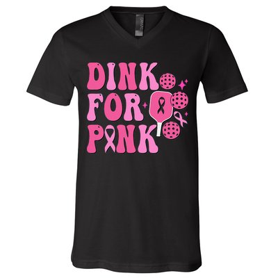Dink For P.I.N.K. Breast Cancer Awareness Pickleball V-Neck T-Shirt