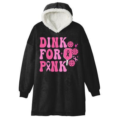 Dink For P.I.N.K. Breast Cancer Awareness Pickleball Hooded Wearable Blanket