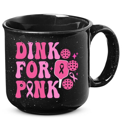 Dink For P.I.N.K. Breast Cancer Awareness Pickleball 15oz Campfire Ceramic Mug
