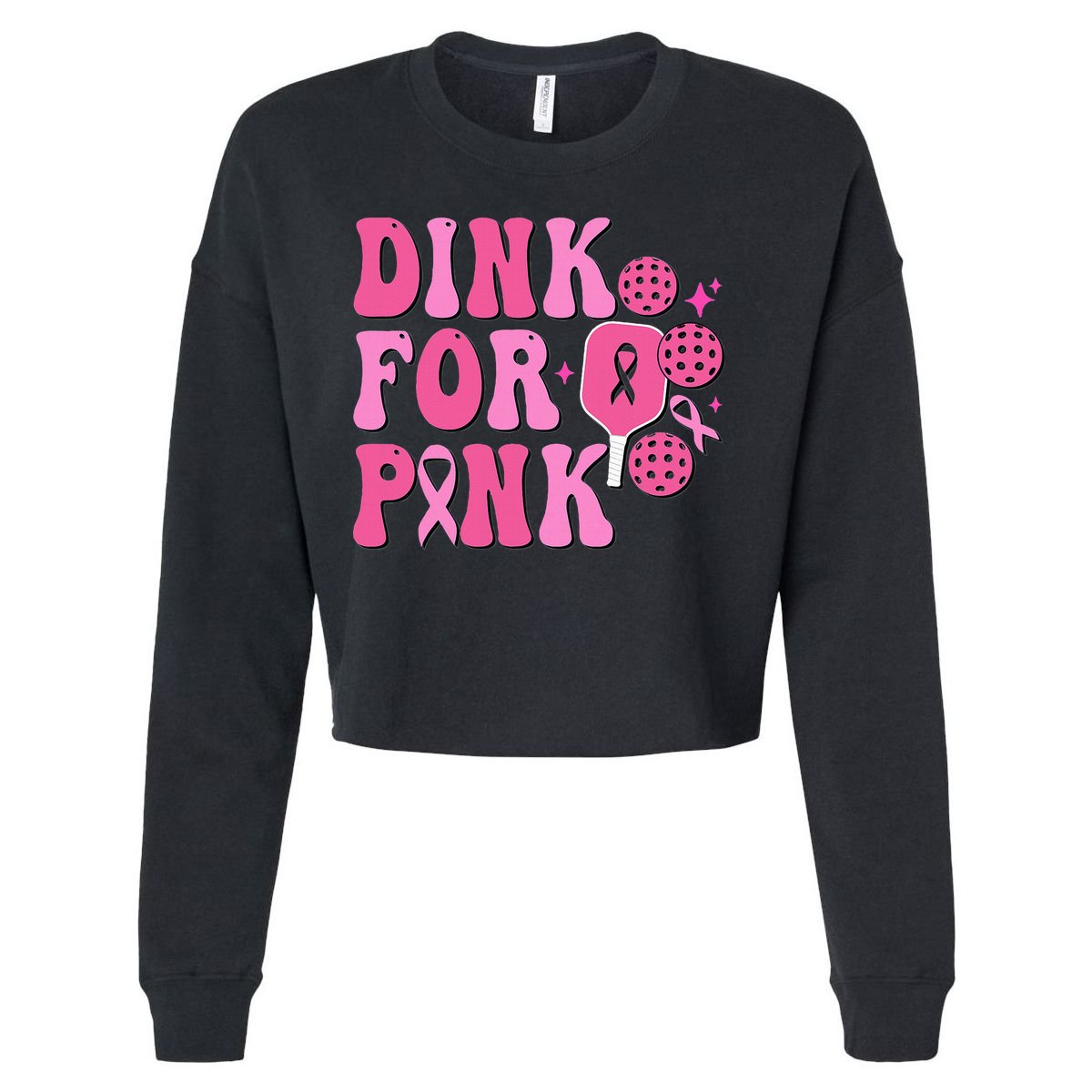 Dink For P.I.N.K. Breast Cancer Awareness Pickleball Cropped Pullover Crew