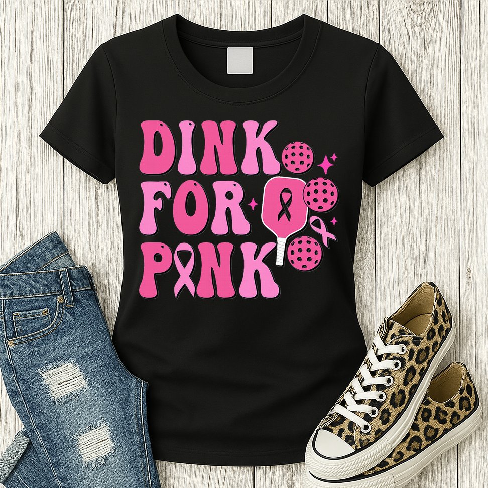 Dink For P.I.N.K. Breast Cancer Awareness Pickleball Womens T-Shirt