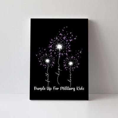 Dandelion Flower Purple Up For Military Month Canvas