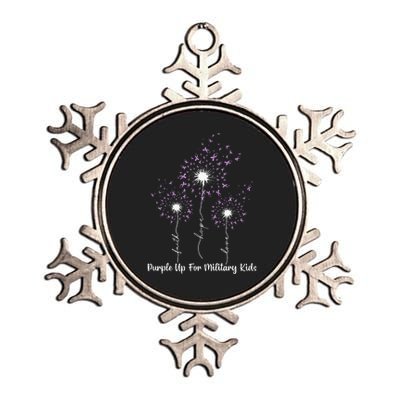 Dandelion Flower Purple Up For Military Month Metallic Star Ornament