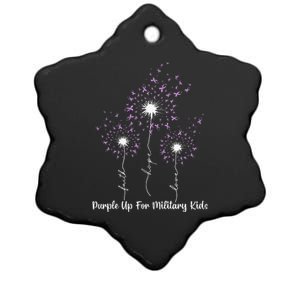 Dandelion Flower Purple Up For Military Month Ceramic Star Ornament