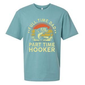 Dad Fishing Part Time Hooker Funny Father Day Gift Sueded Cloud Jersey T-Shirt