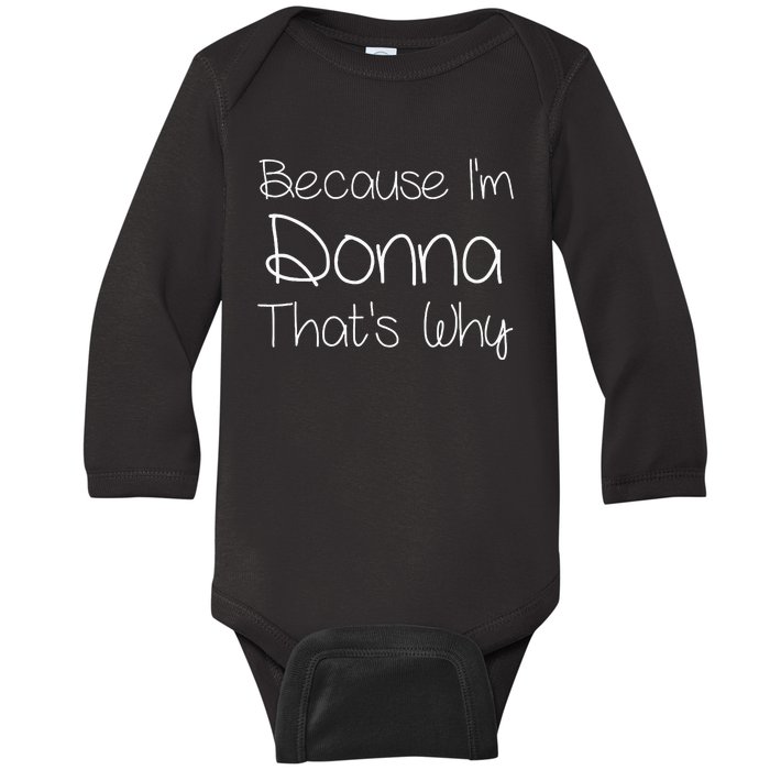 Donna Funny Personalized Birthday Name Gift Idea Baby Long Sleeve Bodysuit